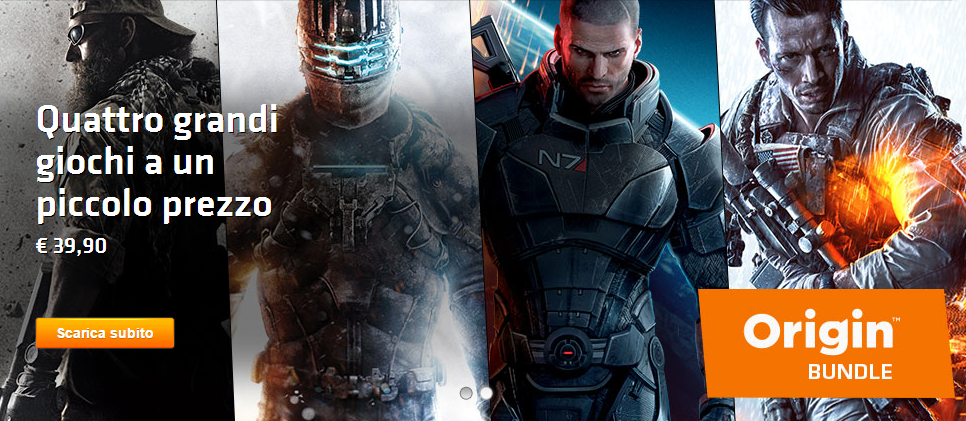 offerta bundle origin giochi azione al 50 percento battlefield 4 mass effect medal of honor