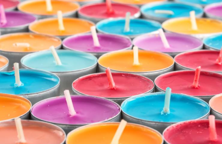 candele colorate