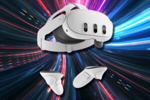 visore vr meta quest s uno sfondo tecnologico