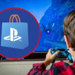 Playstation e bambino che gioca